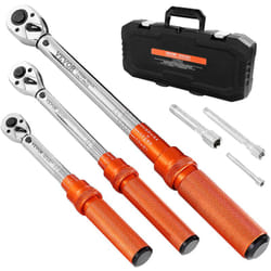 VEVOR Cle Dynamometrique a Declenchement 3PCs Entrainement 6,4/9,5/13 mm 13,6-230,5 N.m/6,8-61 N.m/2,3-27,1 N.m, Jeu de Cles a Cliquet