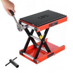 VEVOR Cric élévateur à ciseaux pour moto et quad - Capacité 544 kg, hauteur ajustable de 105 à 380 mm - Équipement de levage robuste avec clé