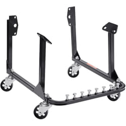 Support Moteur d'Atelier Capacite de 340 kg, Chariot de Manutention pour Moteur en Acier, avec 4 Roulettes Pivotantes et 4 Positions de Crochet,