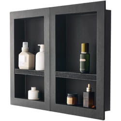 Niche Encastrable Salle de Bain, 40,6x61 cm + 40,6x61 cm, Niche Douche Encastrable Murale Etageres Organisateur Rangement Moderne, pour Stockage de