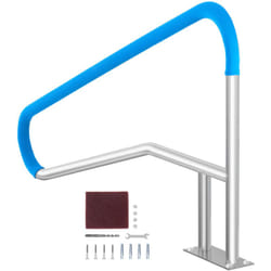 Rampe de piscine , 54 x 36 pouces, garde-corps de piscine en acier inoxydable avec plaque de base pour piscines interieures/exterieures, garde-corps