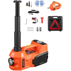 Cric Electrique pour Voitures 5 t, Cric de Levage avec Gonfleur Integre, Outil Demonte-Pneu Portable avec Cle a Chocs Electrique et Lumiere led, pour