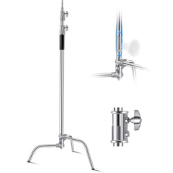 VEVOR Support en forme C, hauteur maximale de 330 cm, support deeclairage photographique robuste en acier inoxydable, capacite de charge de 20 kg,