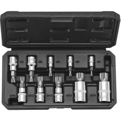 VEVOR Jeu de Douilles Triples Carrees 10PCs, M4 - M18, Entrainements 1/4, 3/8 et 1/2 po (6,35 mm, 9,5 mm, 12,7 mm), en Acier Cr-V, avec Coffret de