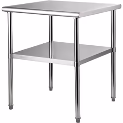Table de Préparation en Acier Inoxydable Capacité de Charge de 362 kg & Étagère Inférieure Réglable & Facile à Installer Tout ...