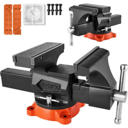 Etau Etabli Polyvalent Largeur Machoire 203 mm, Etau Atelier Fonte Ductile, Ouverture Max de Machoire Arriere 292 mm, avec Enclume, Base Pivotante