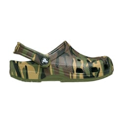 Crocs Sabots Enfants Classique Camouflage Vert - Chaussures de Plage Compensées Confortables pour Garçons, Taille 36-37