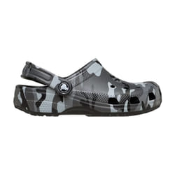 Crocs : Sabots Classique Camouflage Enfant Noir/Gris - Idéaux pour les Jeunes Garçons, Taille 33-34 EU