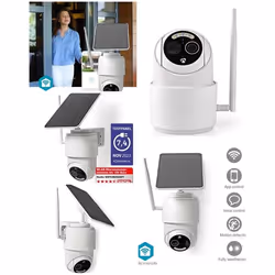 Caméra surveillance extérieure motorisé Wi-Fi Full HD 1080p Inclinaison du panoramique IP65 Durée Accu 5 Mois microSD (non in ...