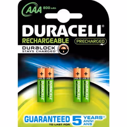 Duracell AAA, 800mAh, Batterie rechargeable, AAA, 4 pièce(s), 800 mAh