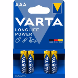 Varta -4903/4B, Batterie à usage unique, AAA, Alcaline, 1,5 V, 4 pièce(s), Bleu, Argent