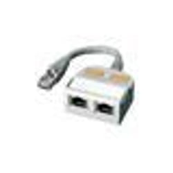 Telegärtner T-Adaptor S Cat.5e, 2x10/100BT câble de réseau Gris 0,15 m