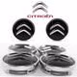 4pcs Cache moyeux Citroen Enjoliveurs de 60 mm pour C2 C4 C5 C6 C-Quatre Logo Noir/chromé