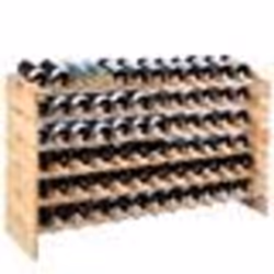 COSTWAY Porte-Bouteilles en Bois de Pin pour 72 Bouteilles Étagère à Vin Modulable 6 Niveaux Casier Empilable 119x29x72 CM