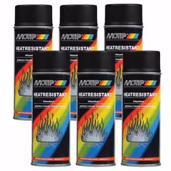 Lot de 6 Aérosols de peinture Haute Température 800Â°C MOTIP (noir)