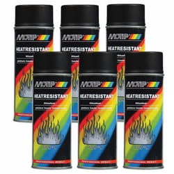 Lot de 6 Aérosols de peinture Haute Température 800Â°C MOTIP (noir)