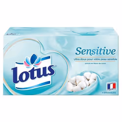 Mouchoirs en papier - LOTUS - Sensitive - 4 épaisseurs - Ultra doux - Lot de 3 boîtes