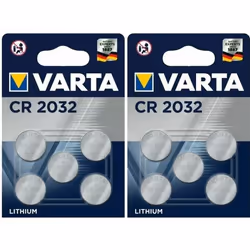 Pile CR2032 VARTA lot de 10 piles lithium 3V CR 2032 3.0 Volts pile plate bouton date de péremption éloignée capacité 230mAh