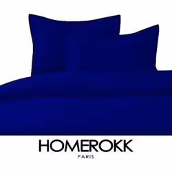 Housse de couette - BLEU MARINE - 220x240cm - 100% Coton - 2 Taies doreiller 65x65 - Uni