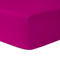 Drap Housse 140 x 190 cm - ROSE FUSHIA 100% coton 57 fils / cm