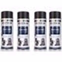 Peinture Aérosol - Haute Température - Noir Mat - 800°C - Lot de 4 - 400 ml par bombe