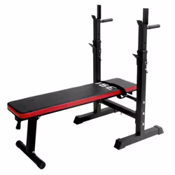 ISE Banc de Musculation Multifonction Abdominaux Pliable avec Support de Barres pour Haltère et Station à Dips