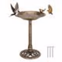 Mangeoire à Oiseaux sur Pied COSTWAY - Hauteur 72CM - Diamètre 51cm - Design Antique Bronze