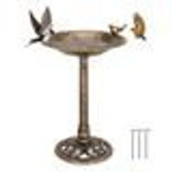 Mangeoire à Oiseaux sur Pied COSTWAY - Hauteur 72CM - Diamètre 51cm - Design Antique Bronze