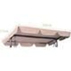 COSTWAY Toit de Rechange pour Balancelle 168x114cm Beige Toit de Auvent Imperméable en Polyester pour Jardin