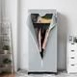 COSTWAY Armoire de Rangement Penderie de Vêtement Tissu 75 x 50 x 170 cm 2Etagères avec Housse intisséGirs