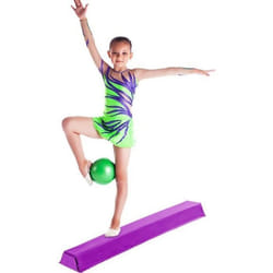 COSTWAY Poutre dEquilibre Pliable 117CM Poutre Gymnastique en Mousse avec Faux Cuir Entraînement Fitness Exercice pour Enfant