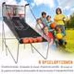 Panier de Basket Pliable COSTWAY Jeu dArcade 2 Panier 4 Balles Pompe de GonflageSystème de Pointage8 Modes1 à 4 Joueurs Gris