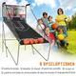 Panier de Basket Pliable COSTWAY Jeu dArcade 2 Panier 4 Balles Pompe de GonflageSystème de Pointage8 Modes1 à 4 Joueurs Gris