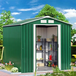 COSTWAY Abri de Jardin en Métal 271m² Cabane de Jardin à Outils 213x127x185CM avec Porte Coulissante2 Fenêtres de Ventilation