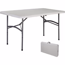 Table de camping pliable COSTWAY - Blanche - 150 x 72 x 74 cm - Imperméable en plastique robuste