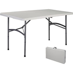 Table de camping pliable COSTWAY - Blanche - 150 x 72 x 74 cm - Imperméable en plastique robuste