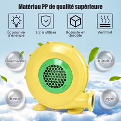 COSTWAY Souffleur Electrique avec Moteur 480W pour Château Gonflable et Barbecue Pompe Gonflable de Ventilateur Jaune