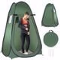 Tente de Douche Camping Pop-up Portable-COSTWAY-120x120x190cm-1 Personne-en Polyester-Sac de Transport-4 Clous Inclus-Vert
