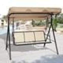 COSTWAY Balancelle de Jardin 3 Places en Polyester et Acier avec Toit Anti-UV Réglable pour BalconTerrasse 170 x 110 x 150CM