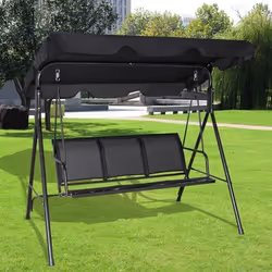 COSTWAY Balancelle de Jardin 3 Places en Polyester et Acier avec Toit Anti-UV Réglable pour BalconTerrasse 170 x 110 x 150CM ...