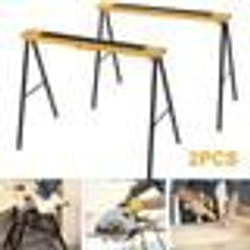 COSTWAY Lot de 2 Tréteaux Pliants en Acier Tréteau de Travail Pliable Portable Sciage Chevalets Support Stands Métallique