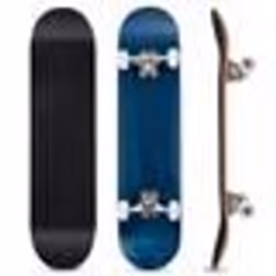 COSTWAY Skateboard Planche à Roulettes Ovale en Bois dErable à 7 Couches Bleu 80x20cm Style Moderne pour Enfants Débutants