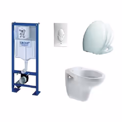 PACK COMPLET COMPRENANT : - UN BATI GROHE SL COMPLET AVEC FIXATION ET PIPE POUR MUR PORTEUR OU NON PORTEUR -UNE PLAQUE GROHE  ...