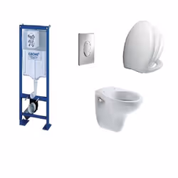 PACK COMPLET COMPRENANT : - UN BATI GROHE SL COMPLET AVEC FIXATION ET PIPE POUR MUR PORTEUR OU NON PORTEUR -UNE PLAQUE GROHE  ...