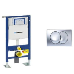 Bati support Geberit autoportant complet + plaque delta chrome