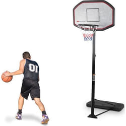 COSTWAY Panier de Basket sur Pied Hauteur Réglable 200-305CM Enfant/Adulte avec Poteau Ajustable et Panneau Arrière pour Extérieur