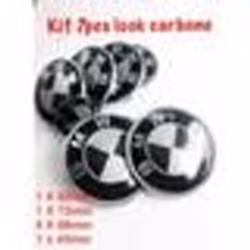 Insignes - BMW - KIT 7 PIECES - Logo Capot 82mm - Logo Coffre 74mm - Logo Volant 45mm