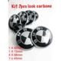 Insignes - BMW - KIT 7 PIECES - Logo Capot 82mm - Logo Coffre 74mm - Logo Volant 45mm