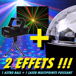 PACK 2 JEUX LUMIÈRE 1 LASER MULTIPOINTS 1 ASTRO DJ