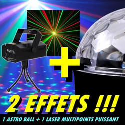PACK 2 JEUX LUMIÈRE 1 LASER MULTIPOINTS 1 ASTRO DJ